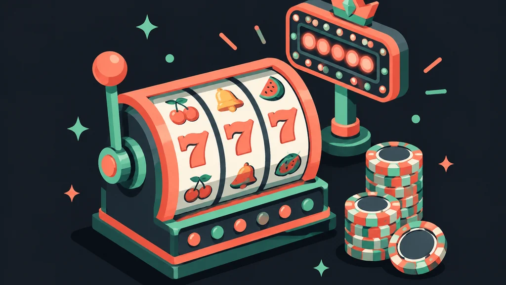 Isometric slots and jackpot meter with chips