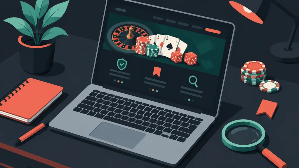 Isometric scene of a laptop with shield and magnifying glass
